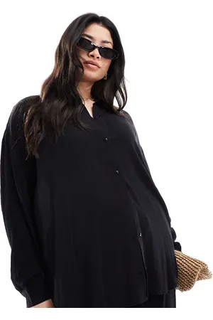 Yours Oversized crinkle shirt in co-ord