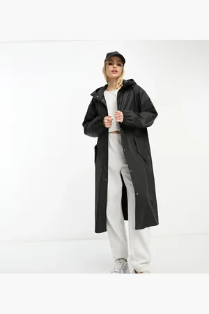 ASOS ASOS DESIGN Tall rubberised rain parka coat in