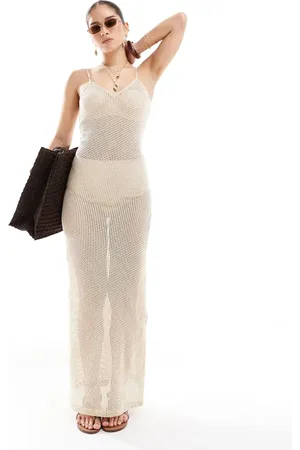 Esmée Esmee Exclusive knit maxi beach dress in beige