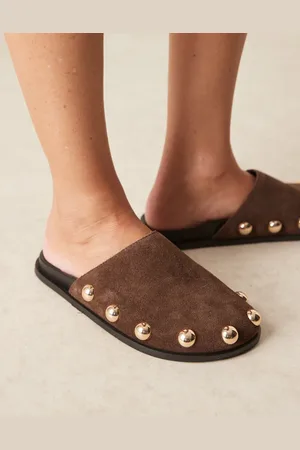 ASOS Motion leather flat mule in brown suede