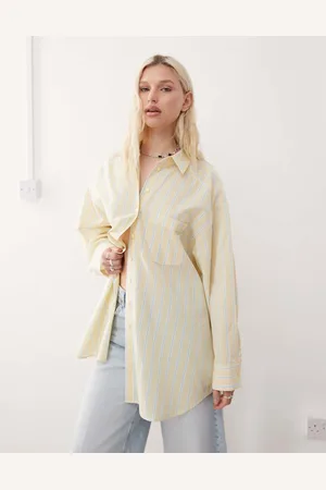 COLLUSION Oversized poplin shirt in buttermilk stripe