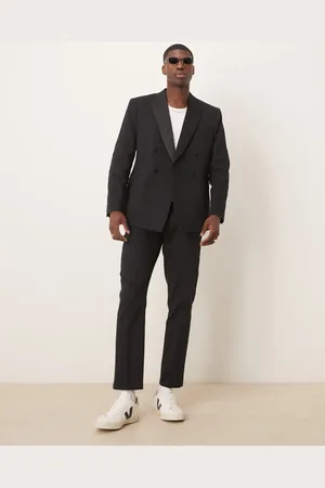 ASOS Slim tuxedo suit trousers in texture