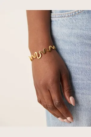 ASOS Waterproof stainless steel bracelet with wiggle detail in tone