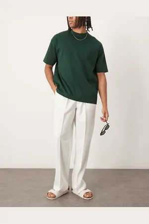 ASOS Smart wide leg trousers with front pleats in