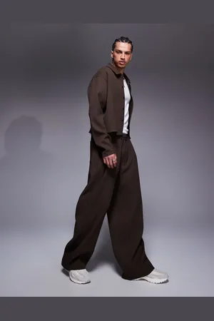 ASOS Co-ord super baggy plisse trousers with elasticated waist in