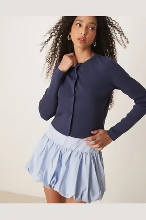 ASOS Knitted clean compact button through crew neck cardigan in