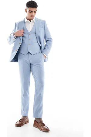 ASOS Wool blend slim suit trousers in weave
