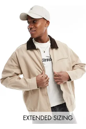 ASOS Oversized harrington jacket in washed stone