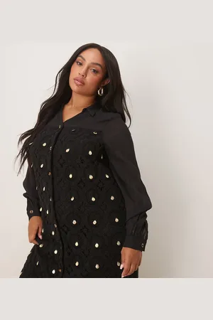 Never Fully Dressed Crochet longline shirt dress in