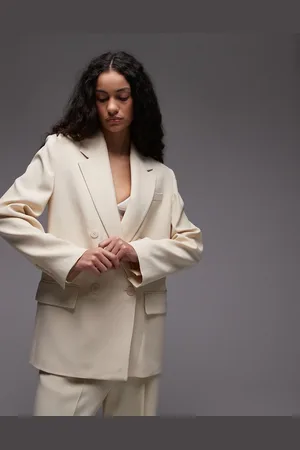 MANGO Oversized blazer co-ord in pale