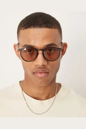 ASOS Round sunglasses with crystal frame and light brown lens