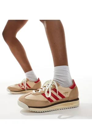 adidas SL 72 RS trainers in beige and red
