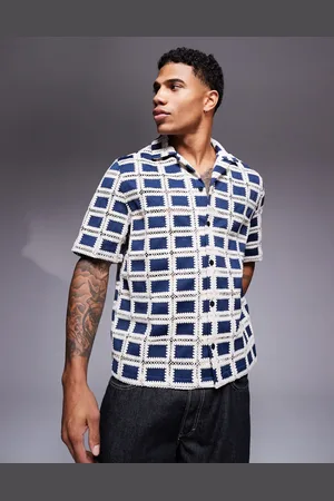 ASOS Boxy revere crochet shirt in