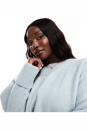 Pretty Lavish Oversized borg knit jumper in dusty