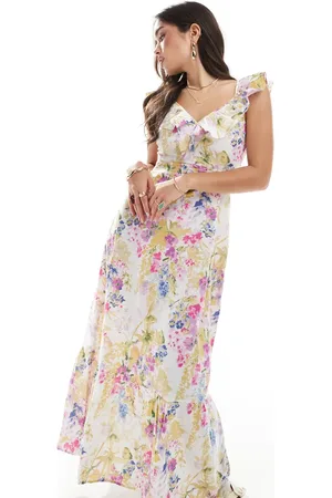 VERO MODA Ruffle detail maxi dress in floral multi
