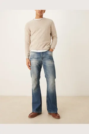 ASOS Wide flare jeans with tint in mid wash