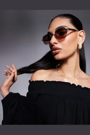 River Island Retro hexagon sunglasses in