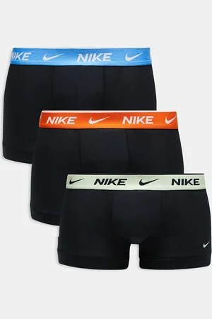 Nike Everyday Cotton Stretch 3 pack trunks in with contrast waistbands