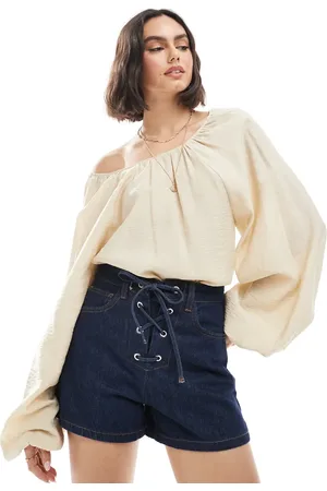 ASOS Denim tie front short in indigo