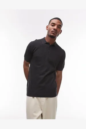 MANGO Knitted collared polo shirt in