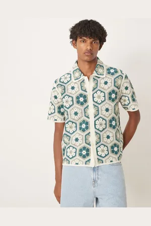 Abercrombie & Fitch Short sleeve knit citrus print polo in