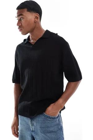 JACK & JONES Open neck polo in rib in