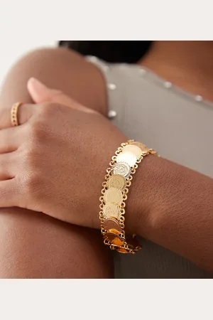En Route 18k plated coin bracelet