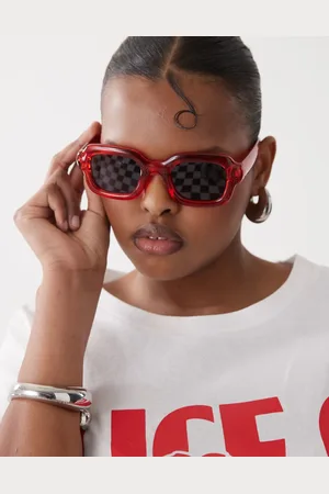 Reclaimed Bubble square sunglasses in cherry