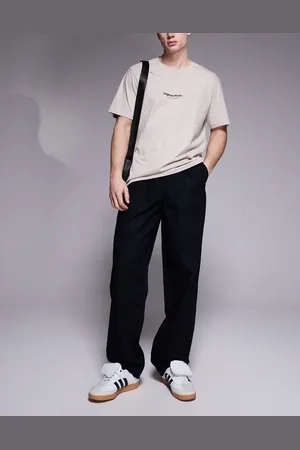 ASOS Baggy linen blend trousers in