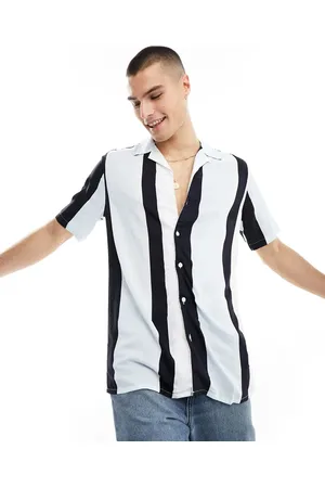 Only & Sons Revere collar shirt in stripe