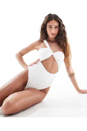 4th & Reckless Asymmetric strap cut out high leg swimsuit in