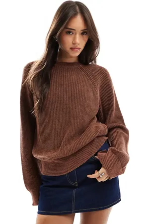 ASOS Laundered raglan crew neck knitted jumper in