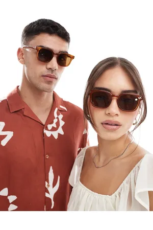 AJ Morgan On alert square sunglasses in amber with brown lens