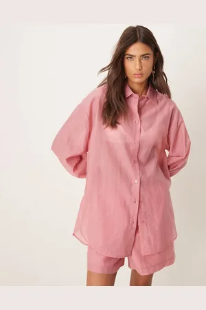 ASOS Sheer organza shirt with back tie detail co-ord in light