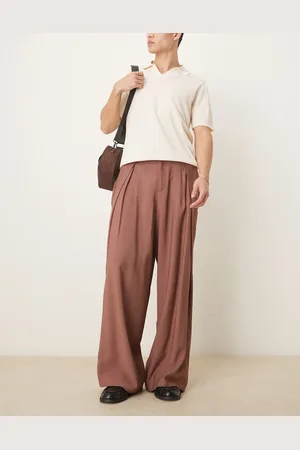 ASOS Oversized smart trousers in brown