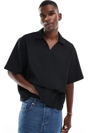 ASOS Boxy oversized overhead plisse shirt in
