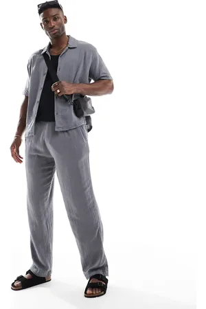Bershka Textured pull on co-ord trousers in