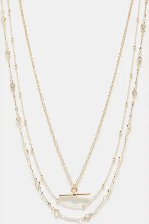 ASOS Pack of 3 necklaces with T-bar and star detail in tone