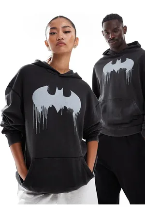ASOS Oversized unisex hoodie with batman print in washed