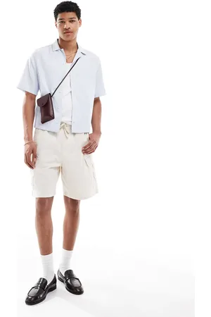 Pull&Bear Cargo pull on short in ecru