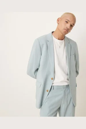 ASOS Skinny suit jacket with linen in light microtexture
