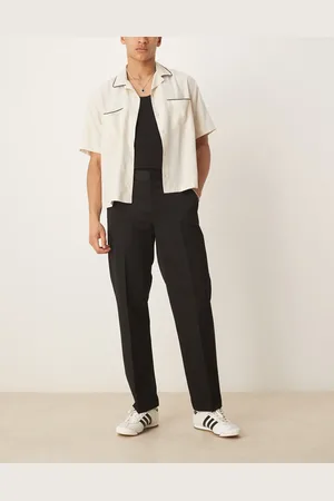 ASOS Smart straight leg trousers in with elasticated waist