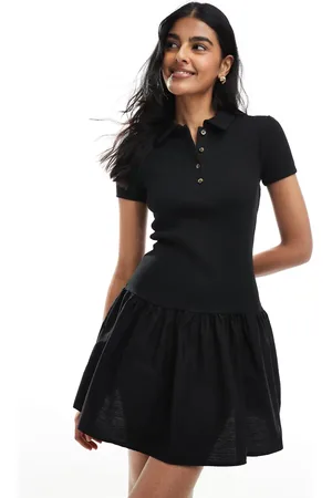 New Look Poplin polo mini dress in