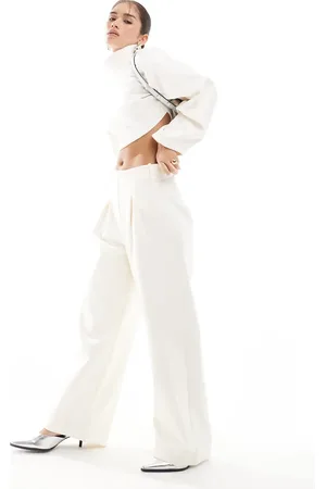 ASOS Cocoon trousers with front pleat in coconut milk