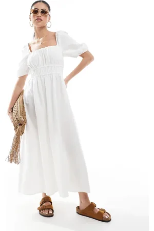 New Look Puff sleeve milkmaid dress in