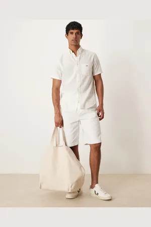 ASOS Long length denim jorts with pointed pleats in