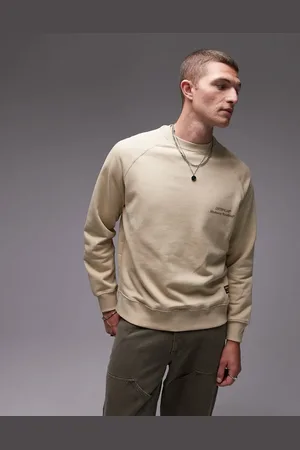 Caterpillar WWR varsity raglan sweatshirt in pale beige
