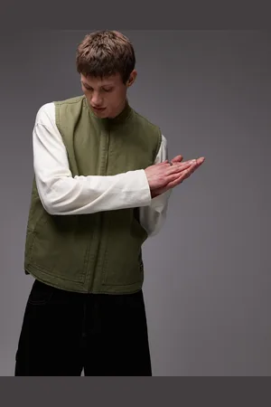 Caterpillar WWR canvas vest jacket in khaki