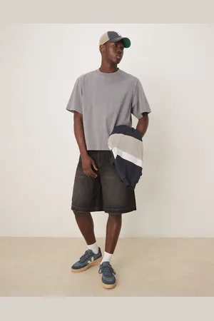 ASOS Long length denim jort in tinted wash