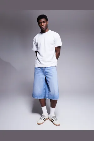 ASOS Longer length denim jort in light wash